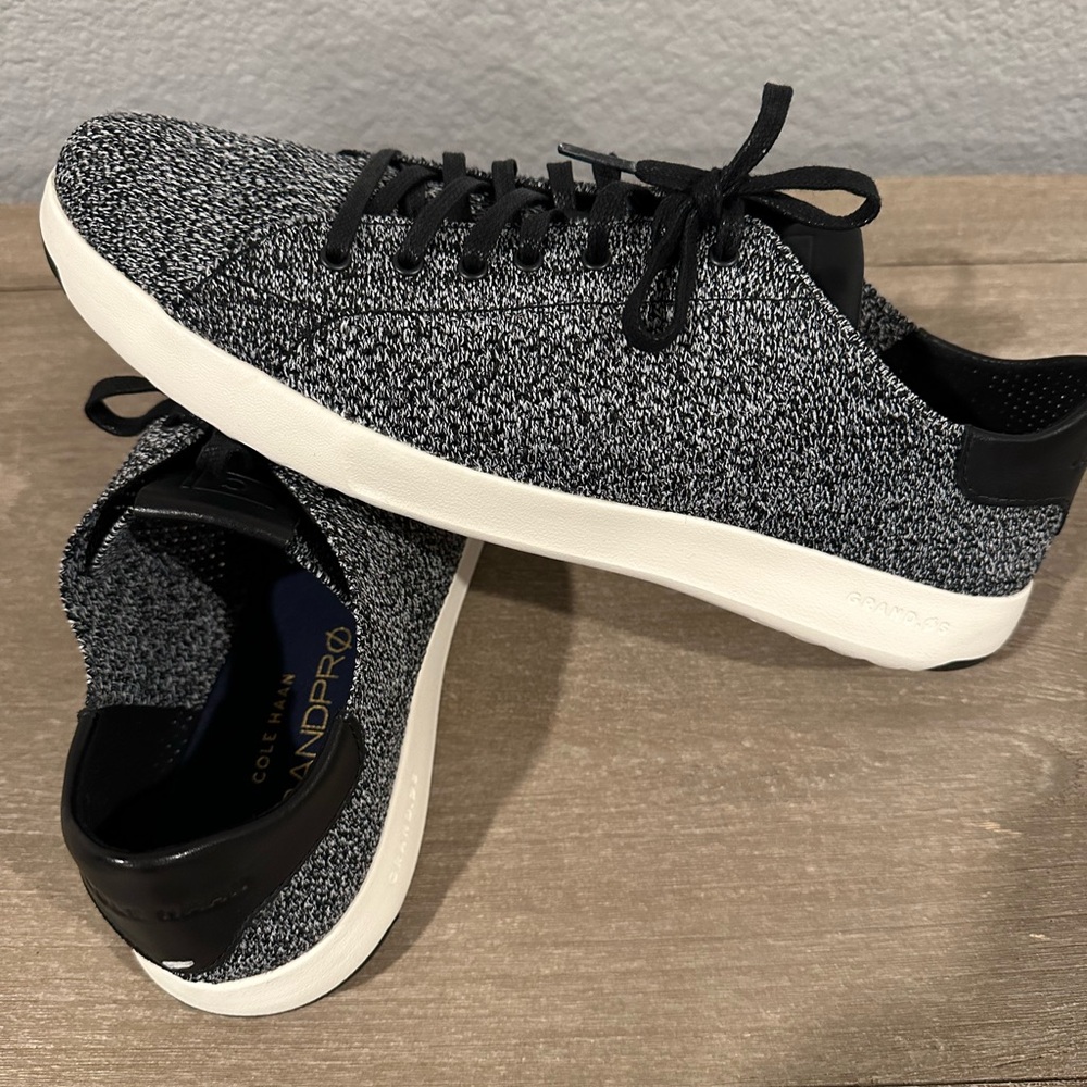 Cole Haan Black and Gray Knit Sneakers